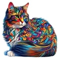 thumbnail image 1 of Colorful Cat Wooden Jigsaw Puzzle - Unique Animal Shaped Pieces, 5A Difficulty, L Size, 4-6 Hours Assembly Time, 1 of 6