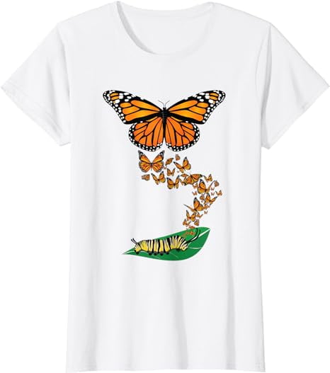 Colorful Caterpillar Monarch Butterfly Metamorphosis Tshirt - Walmart.com