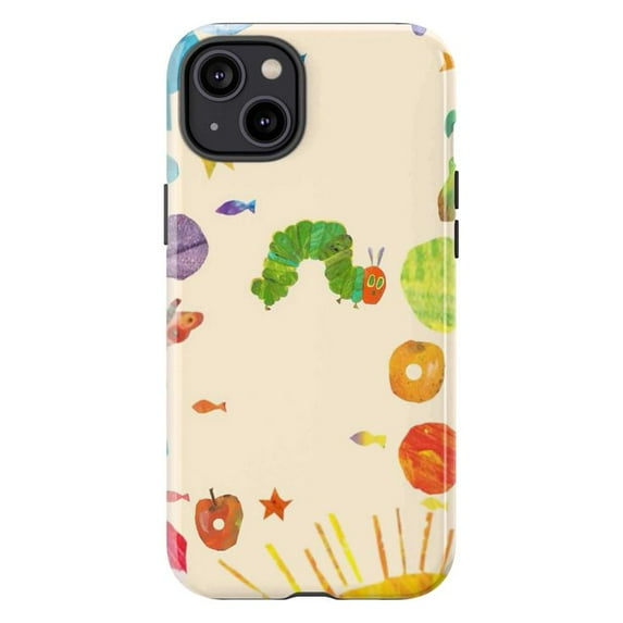 Colorful Caterpillar Phone Case, Cute iPhone Cover with Fruits & Nature Art, Fun Protective Case for iPhone 17 16 15 14 13 12 11 Pro Max Plus Mini