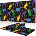 thumbnail image 1 of Colorful Cats and Butterflies Desk Mat,Large Watercolor Kittens Butterfly Gaming Keyboard Mouse Pad,Non-Slip Rubber Base Desk Pad Thick Stitched Edges Waterproof Mousepad Mouse Mat 31.5"x11.8", 1 of 6