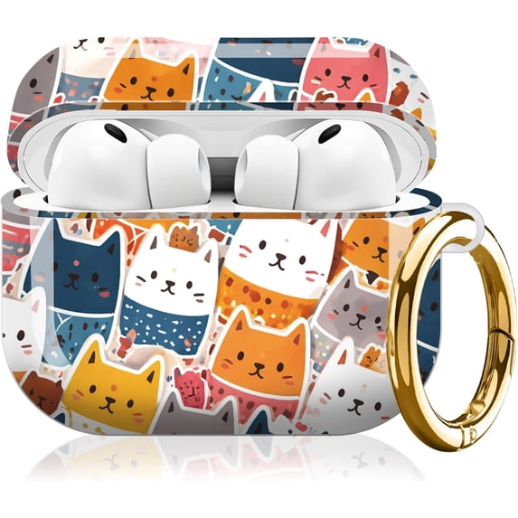 Colorful Cats Protective Case Compatible with AirPods Pro 3, Hard Shell ...