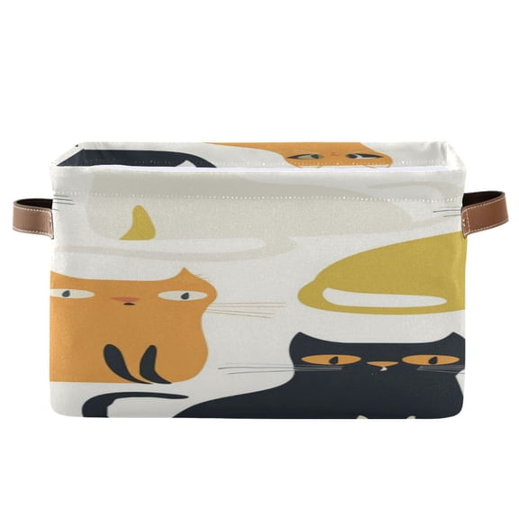 Colorful Cats Square Storage Bins with Handles Collapsible Containing Box 1 Pack