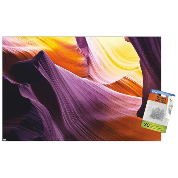 Colorful Caves Wall Poster with Pushpins, 14.725" x 22.375"