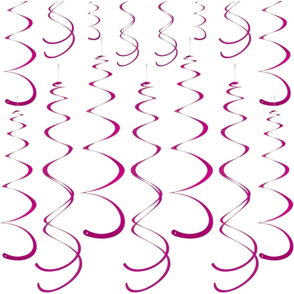 Colorful Ceiling Swirl Foil Decorations Hanging Plastic Streamer Themed Swirl Party Decoration for Wedding Thanksgiving Day Graduation Celebration, Pack of 28
