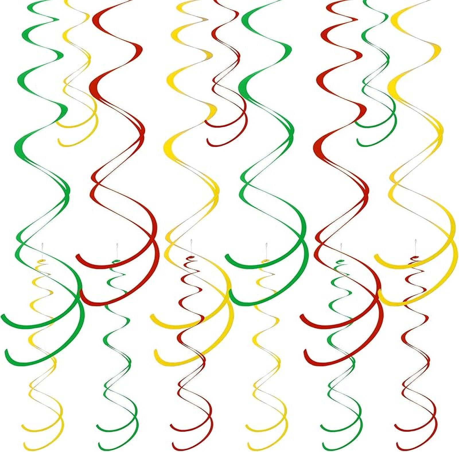 Colorful Ceiling Swirl Foil Decorations Hanging Plastic Streamer Themed ...