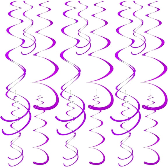 Colorful Ceiling Swirl Foil Decorations Hanging Plastic Streamer Themed Swirl Party Decoration for Wedding Thanksgiving Day Graduation Celebration, Pack of 28
