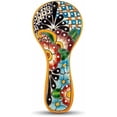 thumbnail image 1 of Colorful Ceramic Spoon Rest – Hand-Painted Large Talavera Kitchen Utensil Holder for Counter & Stove Top in Gift Box - Dishwasher Safe Lead Free Cooking Ladle Dish Mexican Style Cuchara Multicolor, 1 of 9