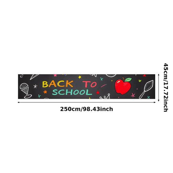 Colorful Chalk Style Back to School Banner Background Party Decorations Backdrop for Classroom Decor School Event Photo Props Welcome Party Supplies