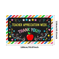 thumbnail image 1 of Colorful Chalkboard Style Banner with Hearts Stars Music Notes and Apple Element for Teacher Appreciation Week Thank You Banner Party Decorations Backdrop Photography Props Classroom Decor, 1 of 7