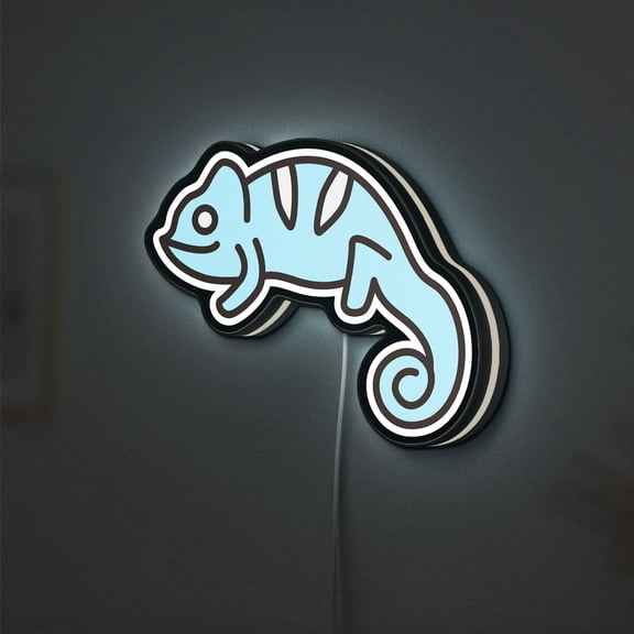 Colorful Chameleon 3D Novelty Light Box, Reptile Decor for Wildlife Lover Spaces (Height 8 inch, 20cm)
