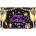 thumbnail image 1 of Colorful Champagne Glass Birthday Party Decoration Banner for Birthday Celebration Indoor Decoration Party Celebration, 1 of 9