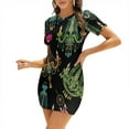 thumbnail image 1 of Colorful Chandelier Pattern Fabric Short Dress Dresses For Woman Fairy Dress, 1 of 9