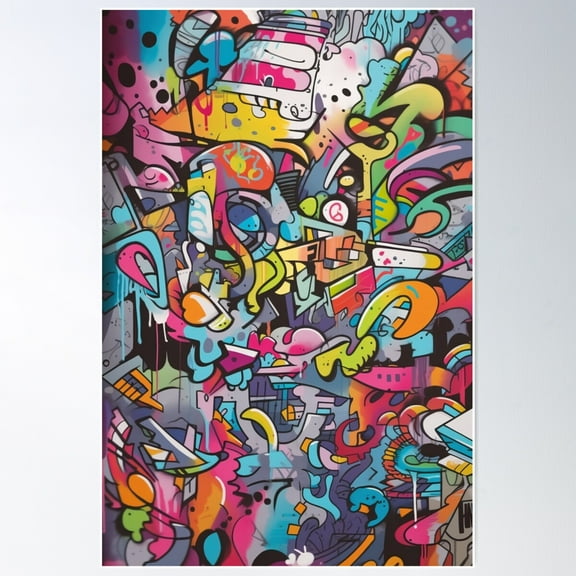 Colorful Chaos Graffiti Urban & Modern Art Poster Wall Art Modern Wall Decor For Living Room Bedroom