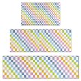 thumbnail image 1 of Colorful Checkerboard Pattern Kitchen Rugs Sets Of 3,Kitchen Runner Rugs Non Skid Washable,Decorative Kitchen Floor Mats for Kitchen,Sink,Laundry,17"x30"+ 17"x47" + 17"x59", 1 of 6