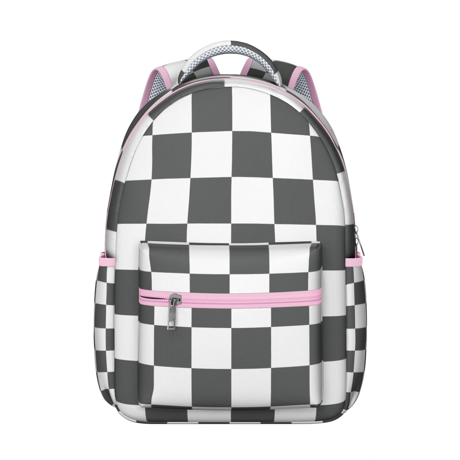 Colorful Checkered Backpack Plaid and Geometric Pattern School Bag ...