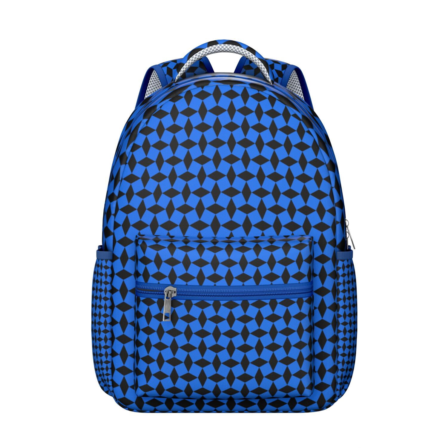Colorful Checkered Backpack Plaid and Geometric Pattern School Bag ...