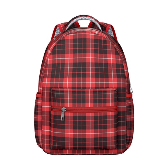 Colorful Checkered Backpack Plaid and Geometric Pattern School Bag Unique Travel Bag for Student and Student