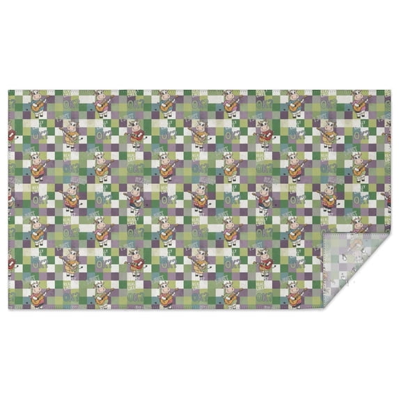 Colorful Checkered Cow Pattern Rectangle Tablecloth 60"x102",Waterproof Polyester Rectangle Table Cloth, Wipeable Spillproof Polyester Tablecloth for Dining, Camping, Indoor and Outdoor