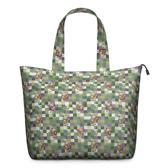 Colorful Checkered Cow Pattern Travel Tote Bags for Women Carry On,Large Weekender Bags for Women Travel,Multi Functional Duffle Bag for Work,Shopping,Sports