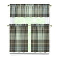 thumbnail image 1 of Colorful Checkered Kitchen Curtains 3-PC Set - Rustic Farmhouse Plaid Print Tier Panels for Small Windows, 1 of 1