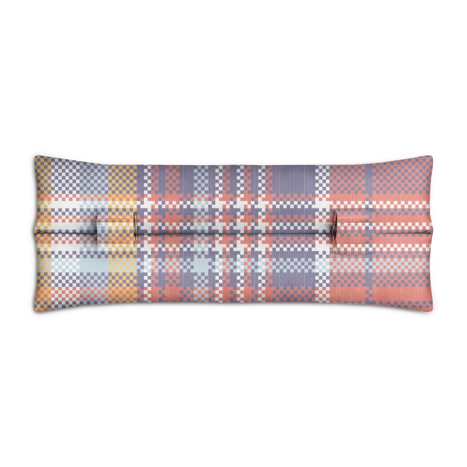 Colorful Checkered Post-Surgery Pillow - Seatbelt Pressure Relief for Mastectomy - Soft Chest Protector with Hook & Loop Closure