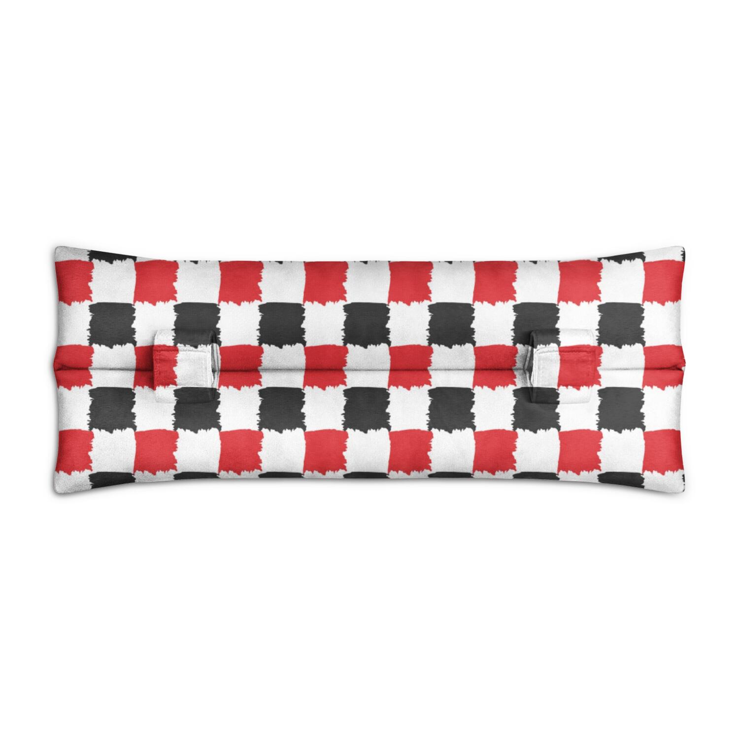 Colorful Checkered Post-Surgery Pillow - Seatbelt Pressure Relief for Mastectomy - Soft Chest Protector with Hook & Loop Closure