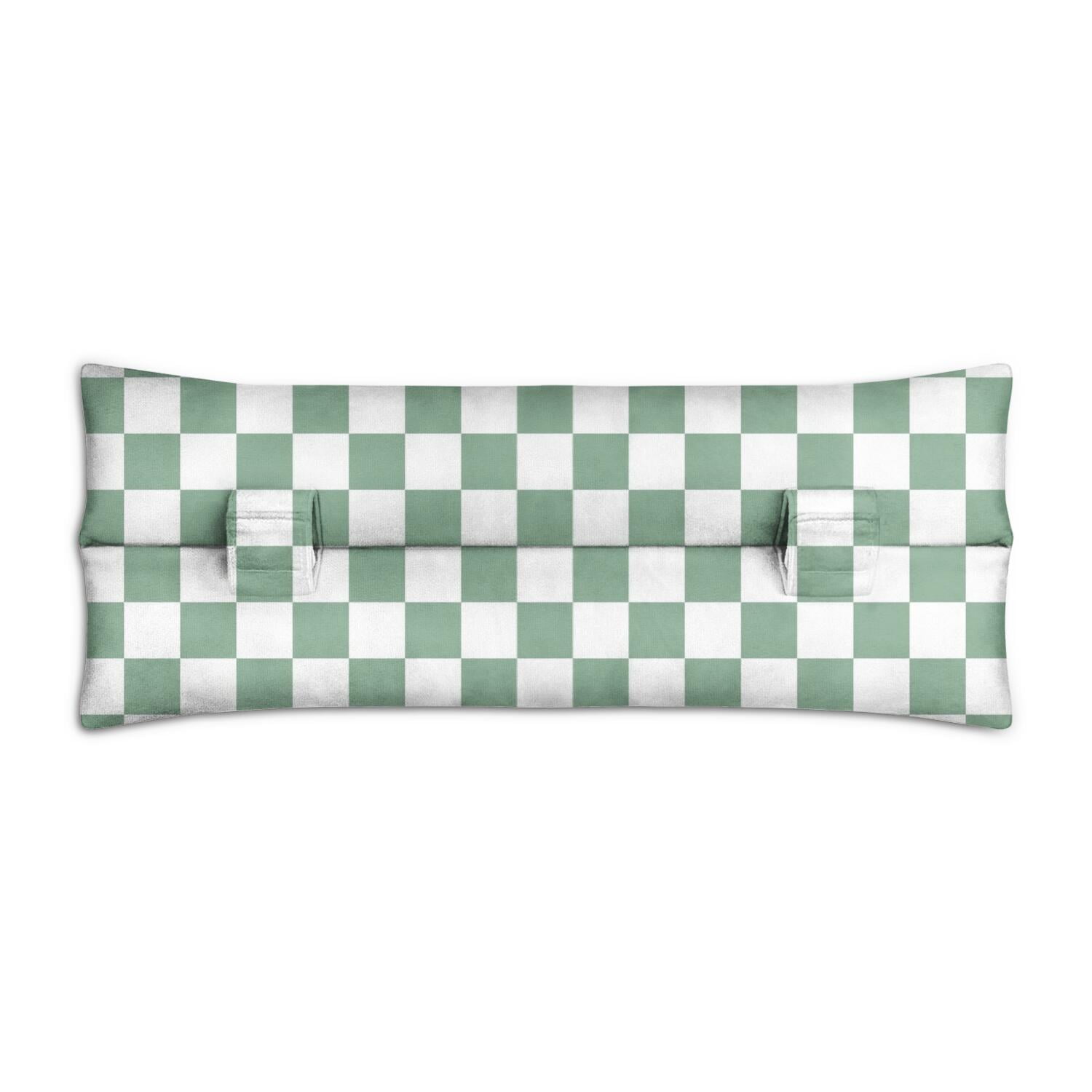 Colorful Checkered Post-Surgery Pillow - Seatbelt Pressure Relief for Mastectomy - Soft Chest Protector with Hook & Loop Closure