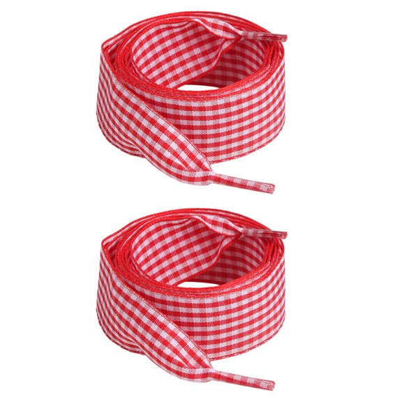 Colorful Checkered Shoe Laces Wide Flat Polyester Shoelaces Sneakers Laces Replacement For Adult Footwear Decoration
