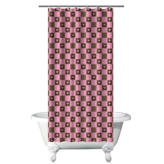 Colorful Checkered Shower Curtain Buffalo Plaid Vintage Checkered Retro Plaid Abstract Plaid Rustic Farmhouse Plaid Print Classic Red and Black Buffalo Plaid Bathroom Decor