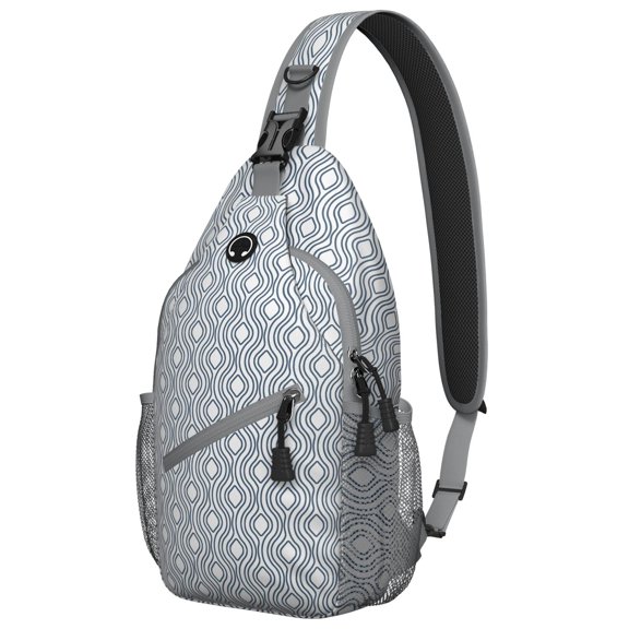 Colorful Checkered Sling Bag - Abstract Plaid Chest Bag with Anti-Theft Pockets & Adjustable Strap - Lightweight Daypack for Outdoor Enthusiasts & Travelers
