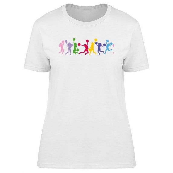 Colorful Cheerleaders T-Shirt Women -Image by Shutterstock, Female Small