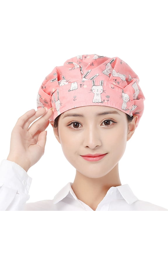 Colorful Chefs Cap Adjustable Cotton Chefs Hat Flower Pattern Chefs Works Hats Reusable and Washable Cook Cap