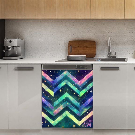 Colorful Chevron Pattern-1 Dishwasher Magnet Cover Decorative Sticker for Home Cabinet Kitchen 23" x26"