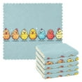 thumbnail image 1 of Colorful Chicken Stay in Line Dish Cloths Dish Towels Cleaning Cloths Quick Drying Reusable 11" x 11" Set of 6, 1 of 9