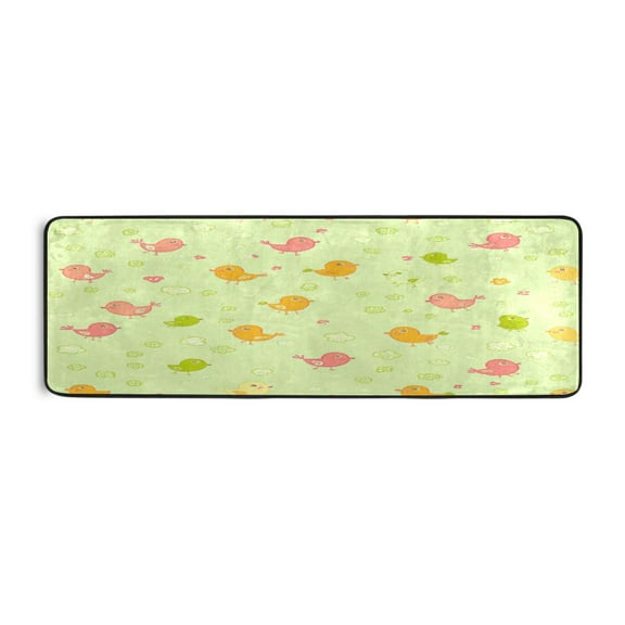 Colorful Chicks 72x24" Runner Rug, Non-Slip Memory Foam Cushion, Anti-Crease for Hallways and Bedrooms