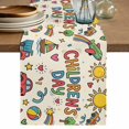 thumbnail image 1 of Colorful Children's Day Table Runner 90 Inches, Car Tree Stars Modern Abstract Art Bed Runner Dresser Scarves Tabletop for Indoor Outdoor Parties/Ceremony/Banquet, 13" x 90", 1 of 9