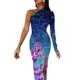 thumbnail image 1 of Colorful Chinese Dragon Maxi Dress One Shoulder Dragons Print Pretty Bodycon Dress High Slit Party Long Dresses Pattern Vestido, 1 of 2