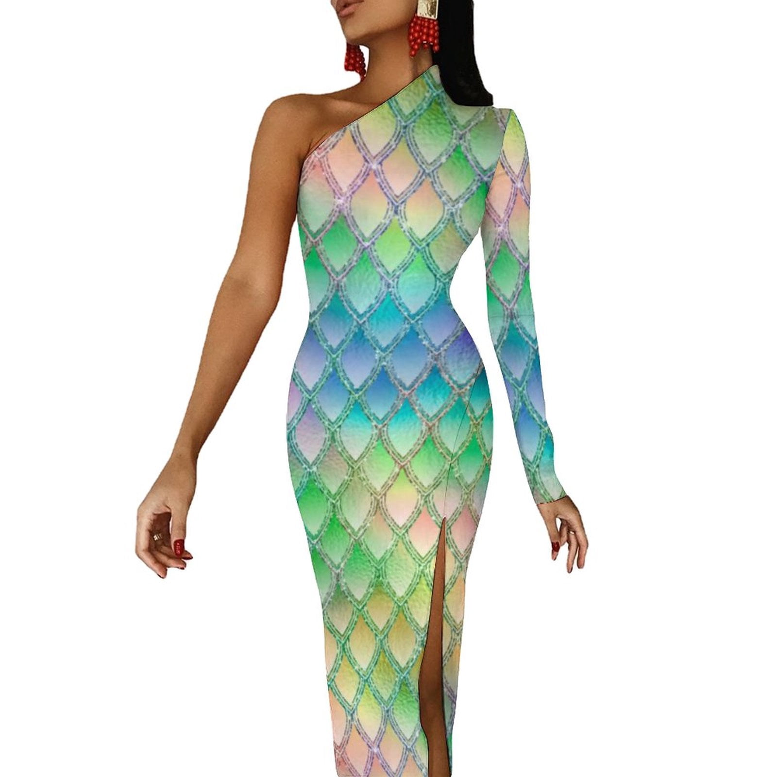 (1154) Colourful Dragon Dress - Size 5