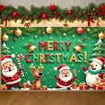 thumbnail image 1 of Colorful Christmas Banner Festive Xmas Display Golden Bells Snowman Holiday Backdrop for Home Party Christmas Celebration Photo Backdrop, 1 of 9