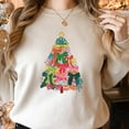 thumbnail image 1 of Colorful Christmas Bow Tree Sweatshirt, Holiday Gift Bow Tree Sweater, Festive Bright Christmas Crewneck, 1 of 5