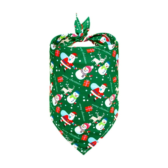 Colorful Christmas Pet Bandana Drool Bib For Dogs Cats, Adjustable Triangle Scarf With Holiday Print, Two-Layer Fabric For Comfort & Easy Cleaning
