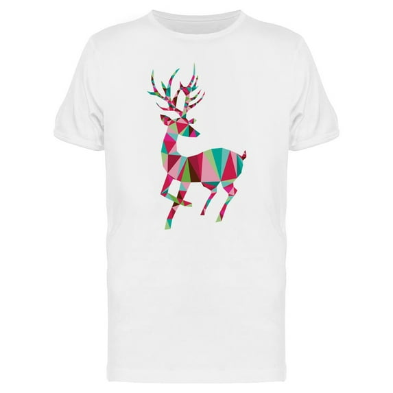 Colorful Christmas Reindeer T-Shirt Men -Image by Shutterstock, Male Medium