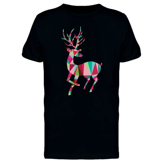Colorful Christmas Reindeer T-Shirt Men -Image by Shutterstock, Male Medium