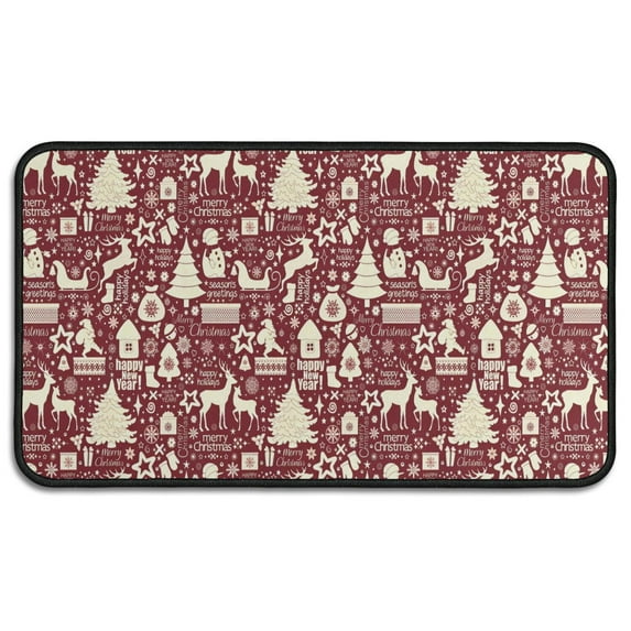 Colorful Christmas Striped Pattern Door Rugs,Washable Non Slip Door Mats Indoor,Decorative Door Mats,Entry Mat Indoor for Entrance,Bedroom,Kitchen,Bathroom,30"x17"