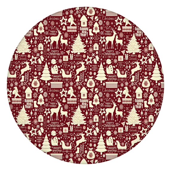 Colorful Christmas Striped Pattern Round Fitted Tablecloth with Elastic Edge,Dining Table Cover Waterproof,Outdoor Round Tablecloth for Camping,Dining,Indoor and Outdoor