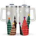 thumbnail image 1 of Colorful Christmas Tree 40 Oz Tumbler with Handle Lid and Straw Stainless Steel Double Walled Vacuum Insulated Cup Merry Christmas Gifts Tumbler for Women Men Friends Outdoor Indoor, 1 of 6