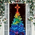 thumbnail image 1 of Taicans Colorful Christmas Tree Door Cover 90x180cm,Vibrant Rainbow Design,Waterproof,Holiday Decor for Home/Party,Easy to Hang,Perfect for Christmas Decorations, 1 of 7