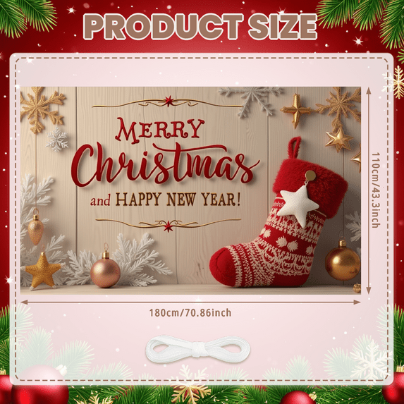 Colorful Christmas Welcome Banner Decorative Theme Fairy Tale Design for Holiday Party Indoor Celebration Winter Decoration