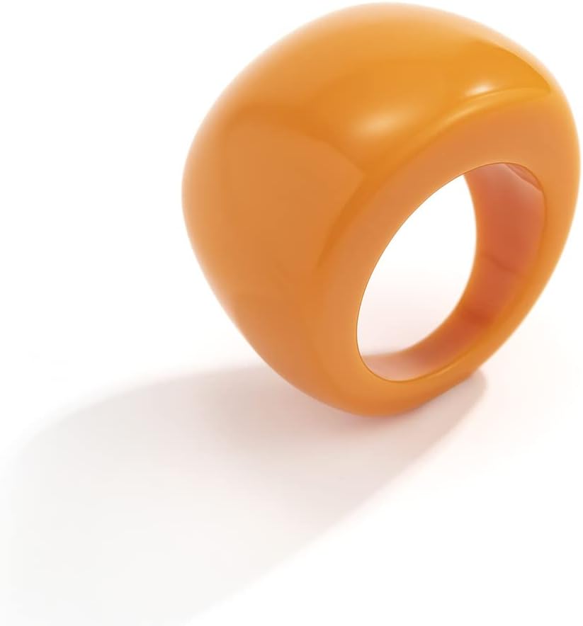 Colorful Chunky Acrylic Wide Band Ring Resin Chunky Knuckle Finger ...