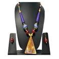 thumbnail image 1 of Colorful Chunky Necklace Set With Gold Plated Hoop Earrings, 1 of 1